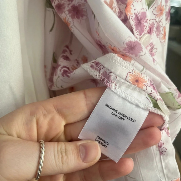 Alfred Dunner Womens Size 6Petite Pink Floral Button Up Blouse Top Spring - Picture 6 of 9